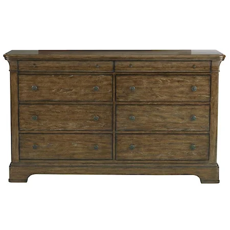 8 Drawer Dresser w/ Distressing